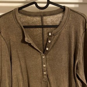 Real Soft Long Sleeve Ribbed Henley